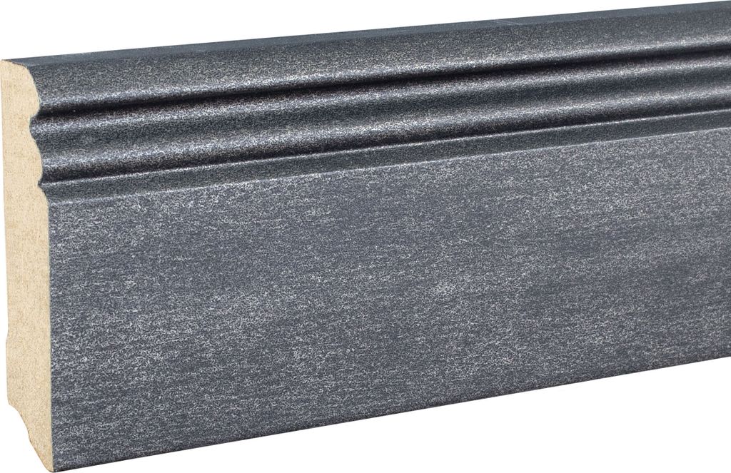 Sockelleiste Berliner Profil Hamburger Leiste 19 x 80 x 2500 mm Grau MDF foliert Fußleiste by PROVISTON 25 Meter | 10 Stück