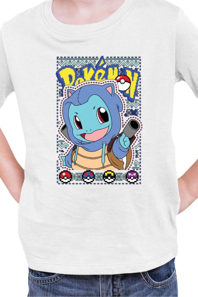 Kinder T-Shirt Japan Manga Anime Comics Pokemon 046, / Weiß