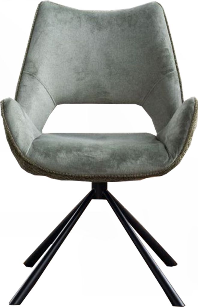 KAWOLA Esszimmerstuhl VELO Drehstuhl Stoff graugrün