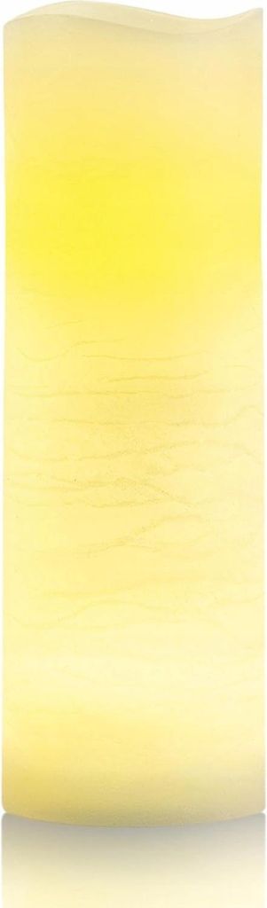 LED Kerze 30cm Wachs Creme mit Timer Flackereffekt Produktbild 