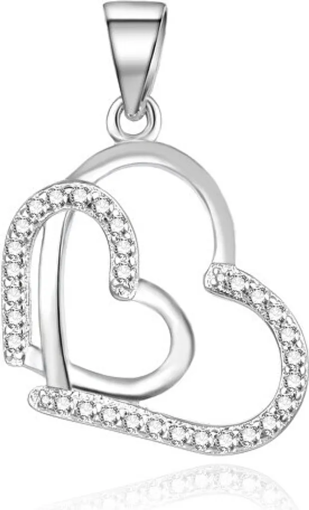 Ciondolo in argento con cuori AGH745
