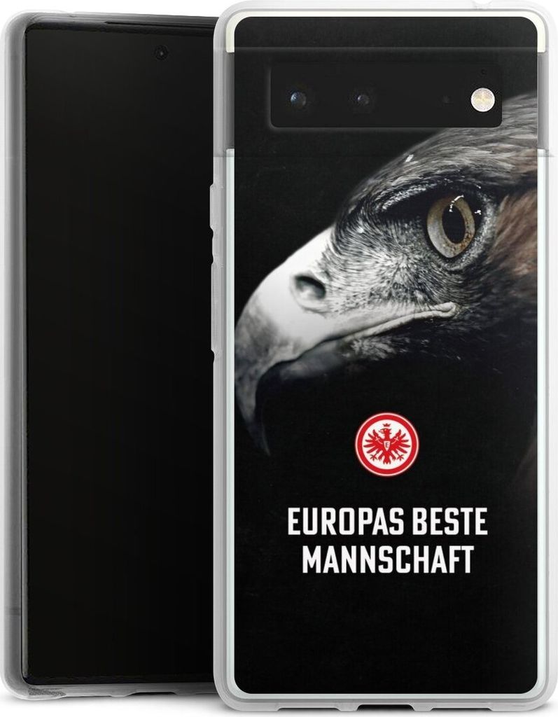 DeinDesign Handyhülle für Google Pixel 6 Silikon Hülle Case Smartphone Schutzhülle Europameisterschaft Eintracht Frankfurt Offizielles Lizenz...