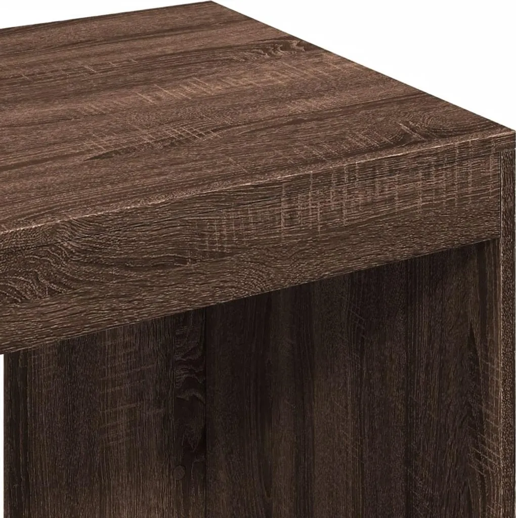 Bureau compact brun chêne 103 cm solution rangement pour petit espace