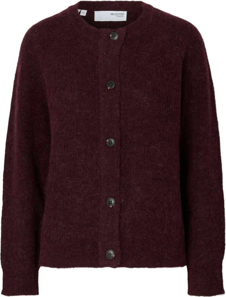 SELECTED FEMME Strickjacke Relaxed Fit Rundhals Raglanärmel Fallmaschen Größe: XS