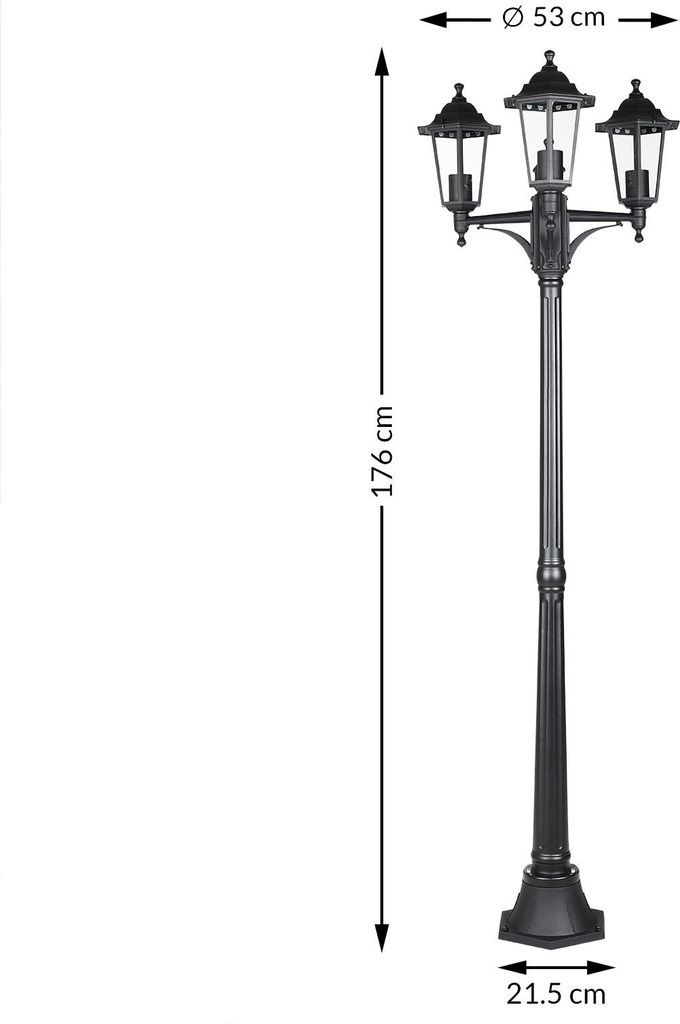 Lampadaire extérieur Willow IP44 6 surfaces vitrées 3 Image du produit 