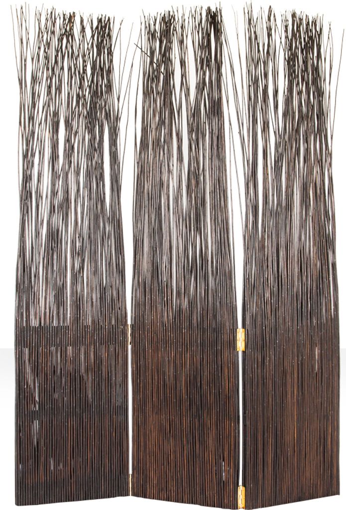 Paravent Séparation de pièce 3 pièces Bois Cloison Marron Image du produit 