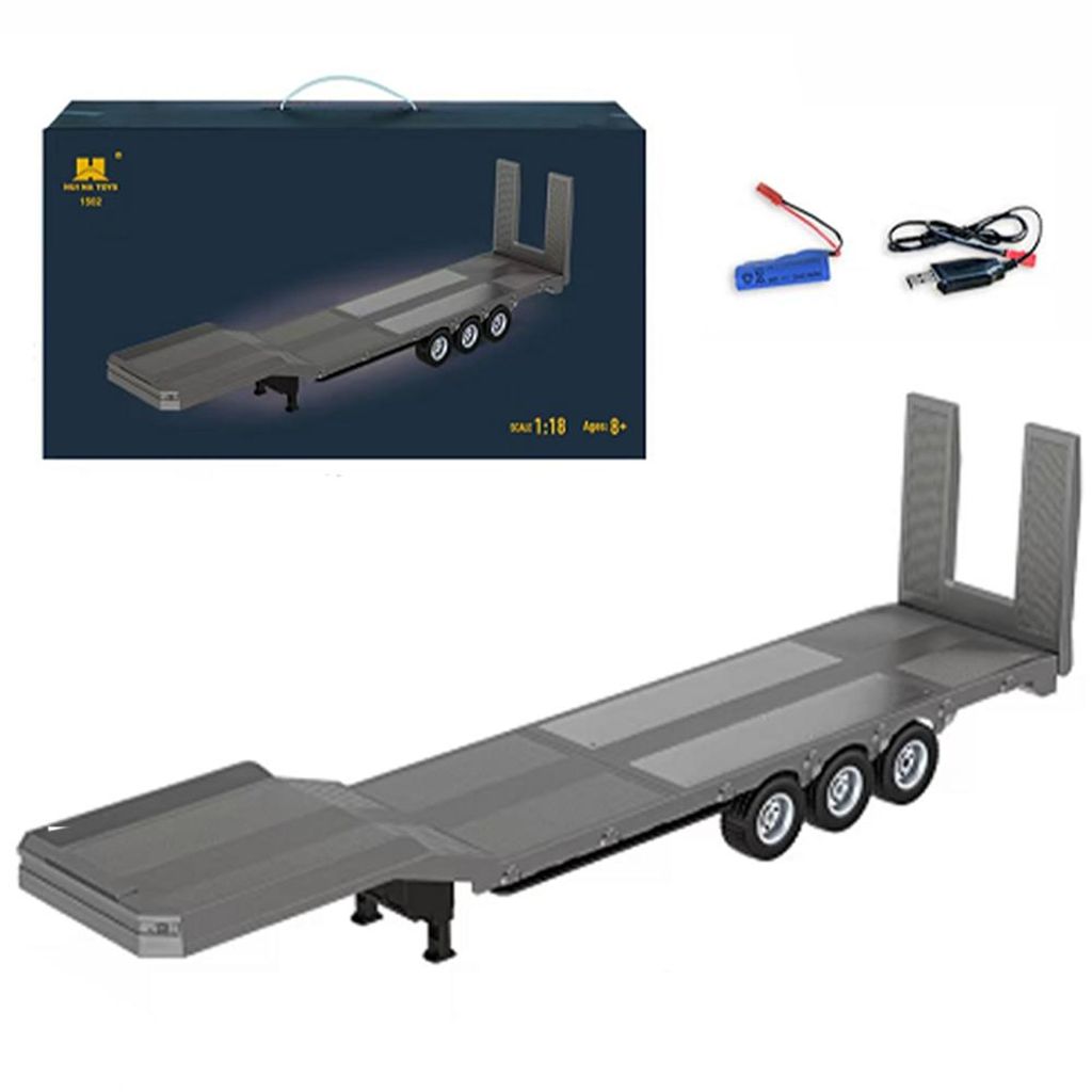 Kunststoff-Sattel anhänger Flach Bett, für 1:18 RC Traktor Produktbild 