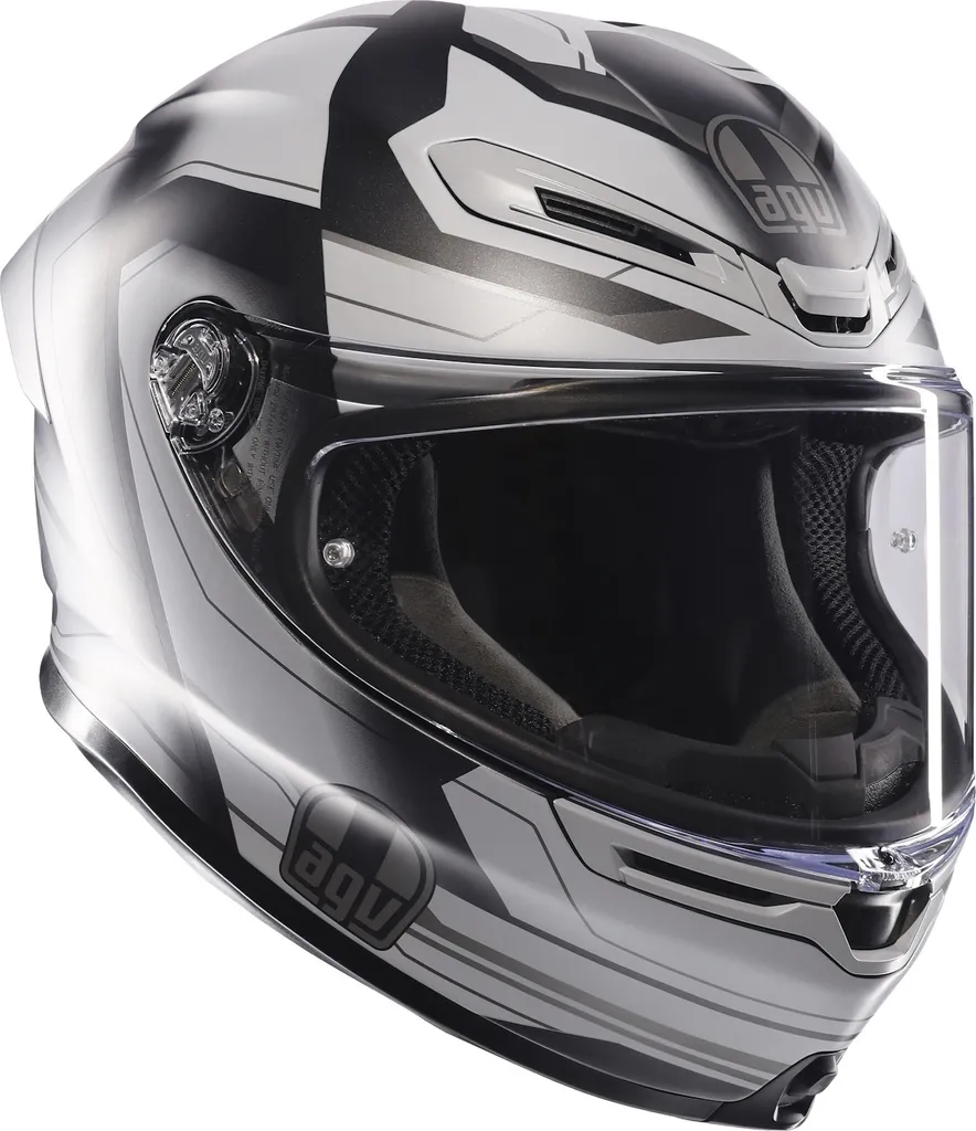 AGV K6 S Casque Route et Sport Ultrasonic Mat Noir Gris XL pour Motard