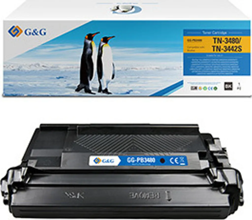Toner G&G compatibile con Brother TN3480, NT-PB3480, nero, 8000s