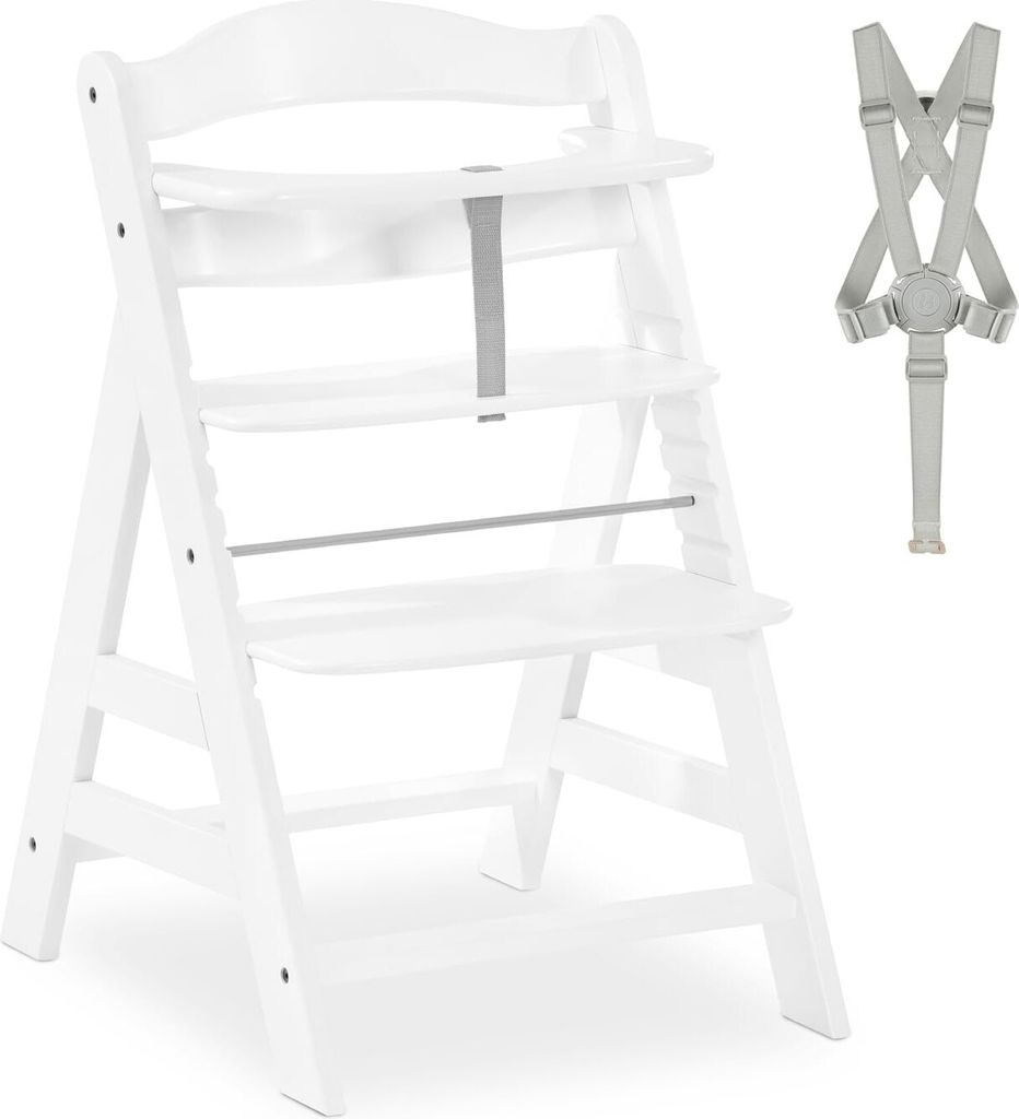 Hauck Alpha+ Traditioneller Hochstuhl Harter Sitz Weiß Produktbild 