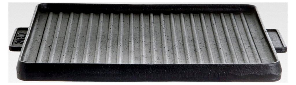 Grillplatte aus massivem Gusseisen, 38 x 38 cm