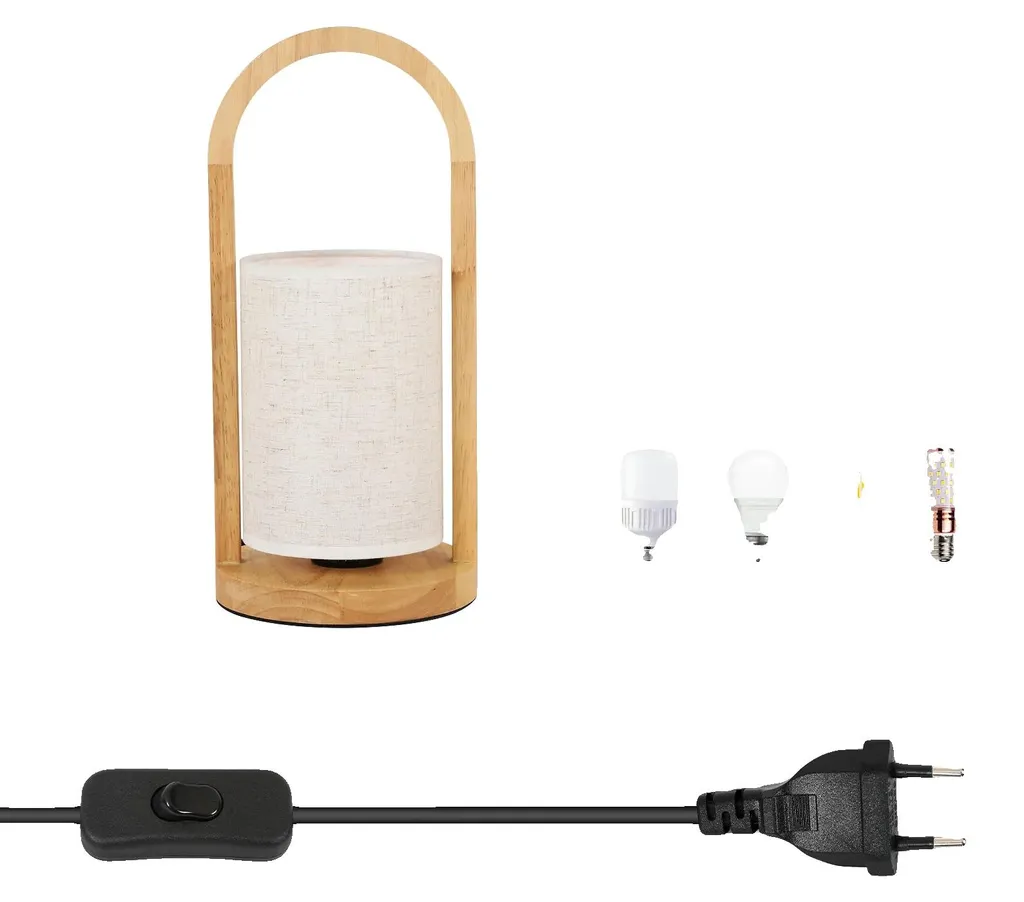 Lampe de chevet design en bois douille E27 A0007 luminaire naturel