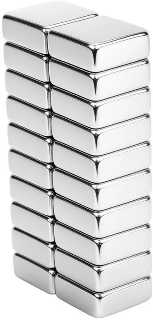 Petit aimant rectangulaire blanc ultra puissant en néodyme lot de 20