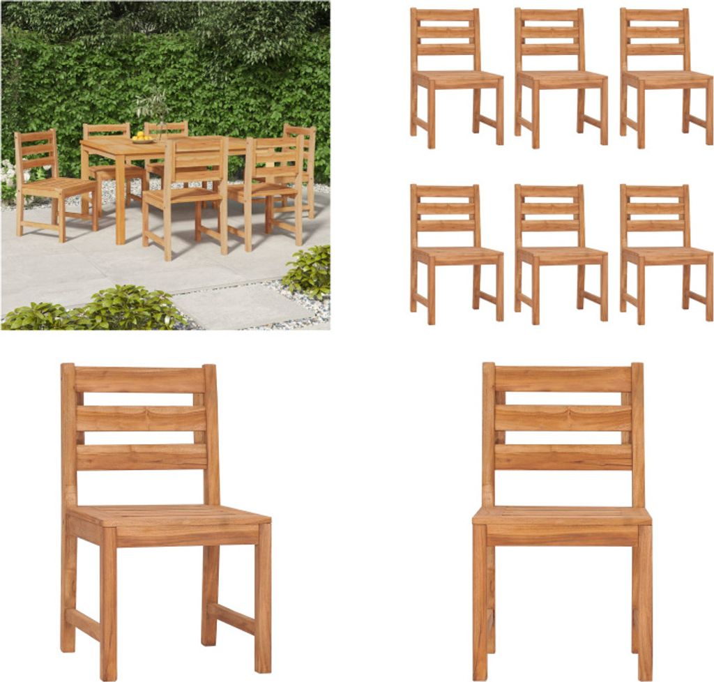vidaXL Gartenstühle 6 Stk. Massivholz Teak - Gartenstuhl - Gartenstühle - Stuhl - Outdoor-Stuhl