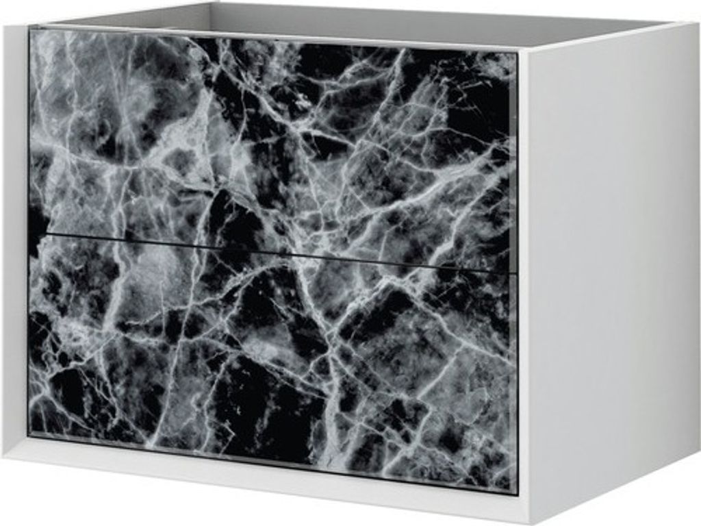 Waschtischunterschrank Baden Haus Bellagio BxHxT 70 x 51 cm x 46 cm Frontfarbe schwarz glanz 54867