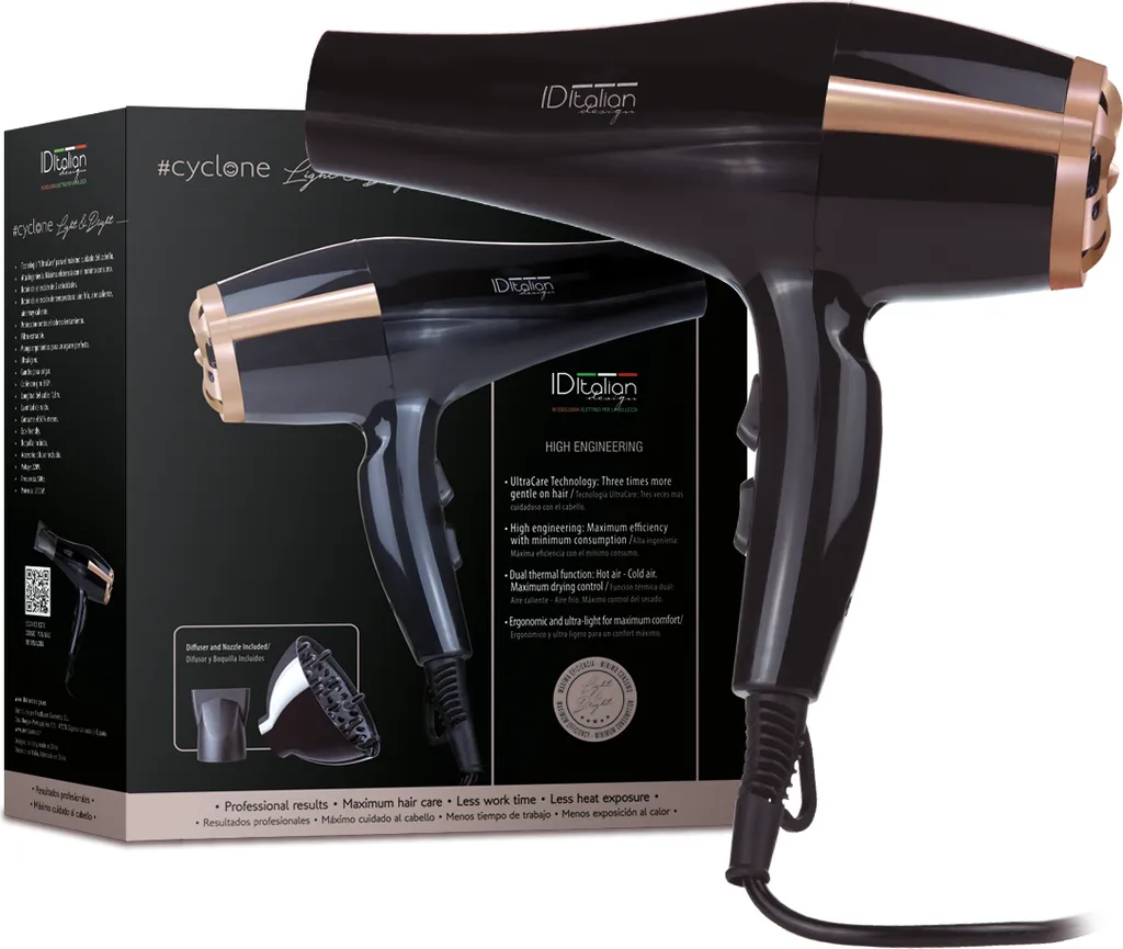 Sèche-Cheveux 2300W Postquam Cyclone Air Tech avec Technologie Lumière