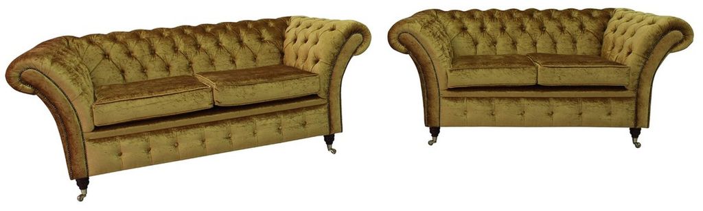 Chesterfield Couch Polster Sofa Couch Sofagarnitur Polster Neu 3 +2 Sitzer - 403