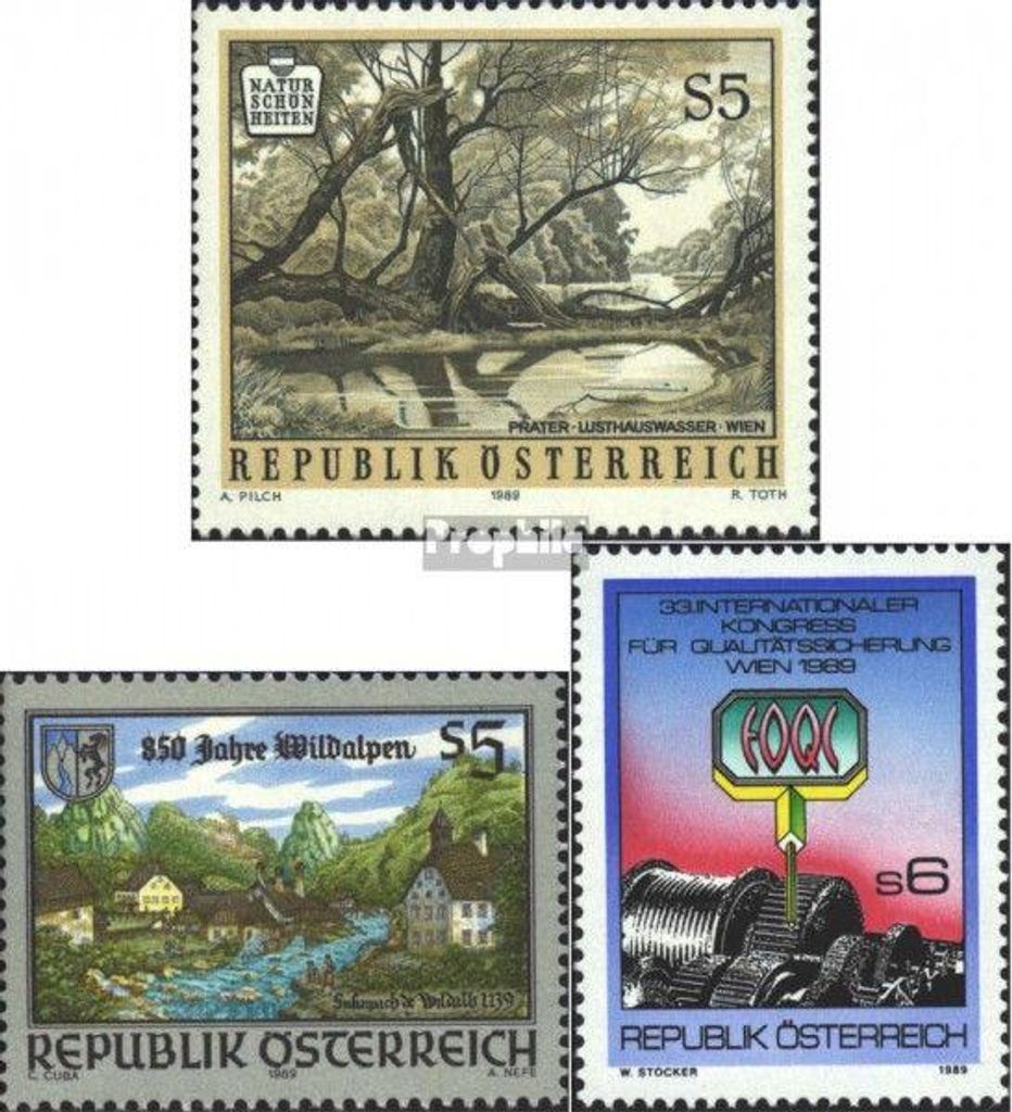 Briefmarken Österreich 1989 Mi 1968,1969,1970 (kompl.Ausg.) Produktbild 