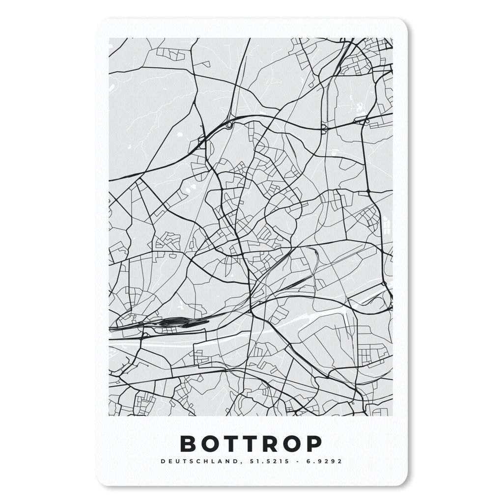 MuchoWow Mauspad Mousepad Deutschland - Karte - Bottrop - Stadtplan 18x27 cm - Mousepads - Maus Mat - Pad - Mausunterlage
