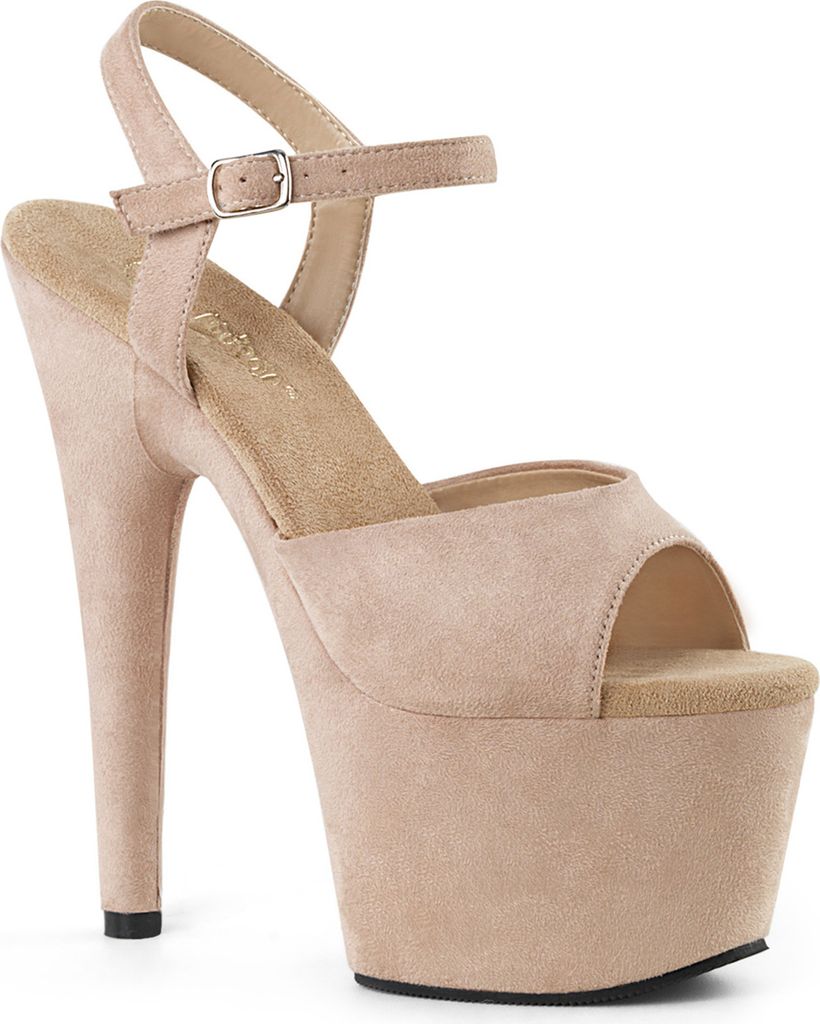 ADORE-709FS Damen Sandale von Pleaser, Beige , EU 36, US 6