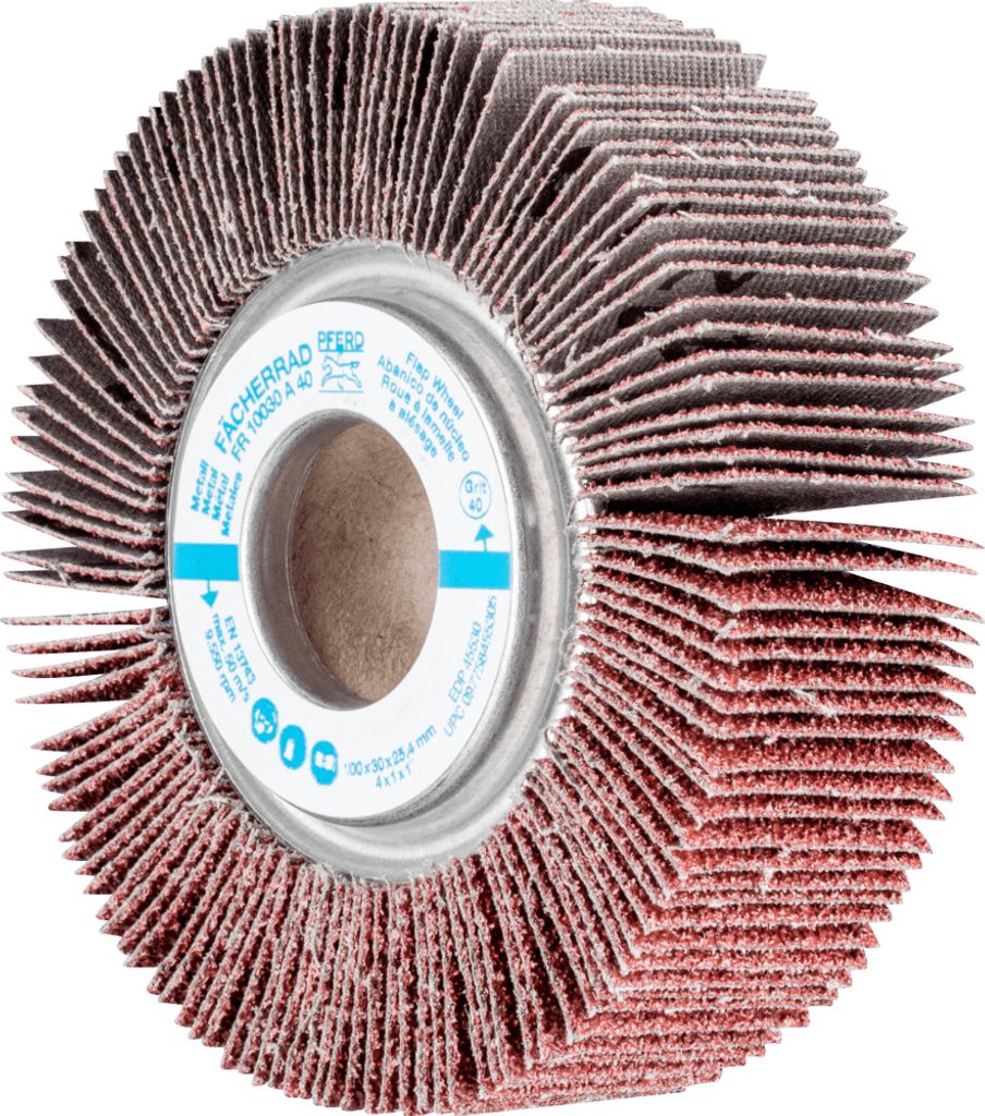 PFERD TOOLS Lamellenschleifrad FR Ø 100x30mm Bohrung Ø 25,4 mm A40 für universelle Anwendung