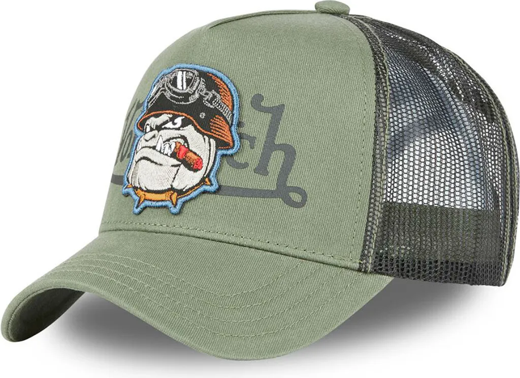 Von Dutch Originals Casquette Trucker Chien Noir et Blanc Ajustable