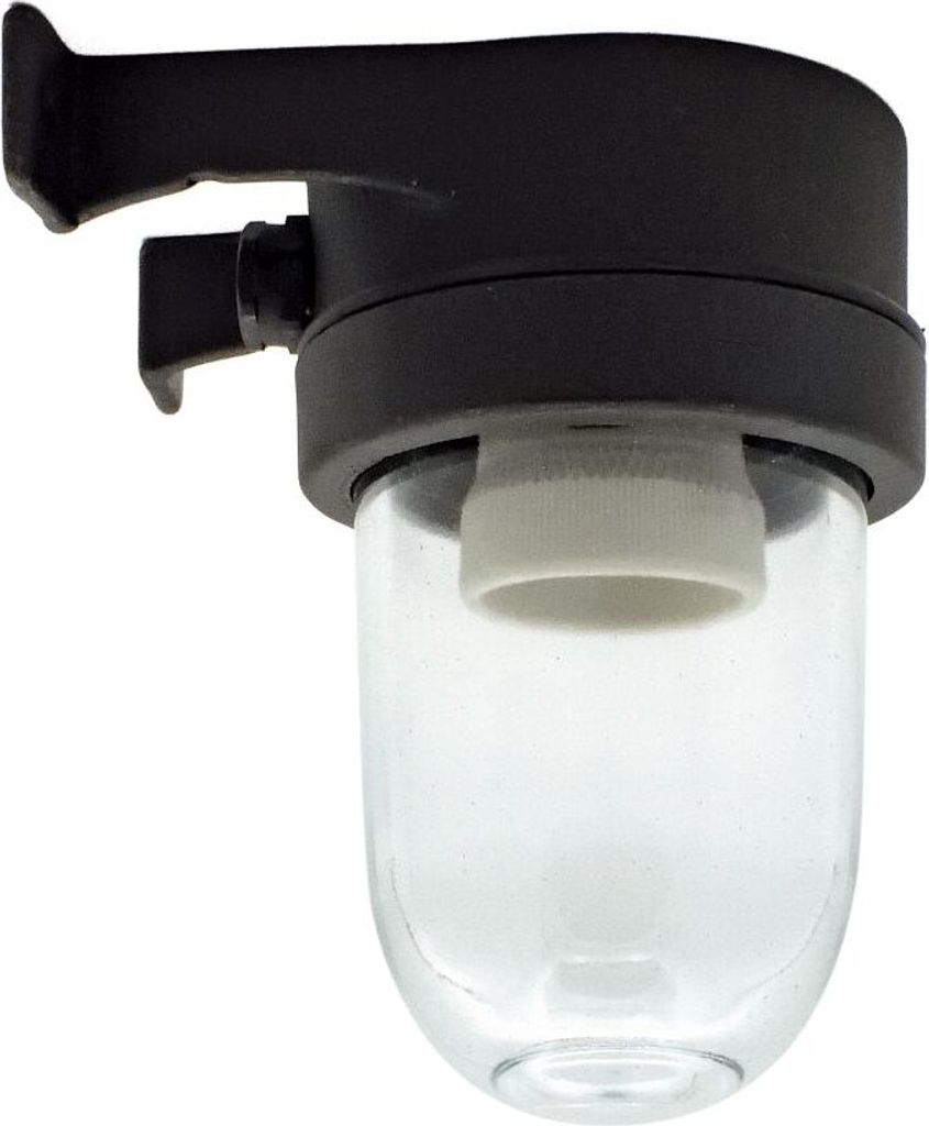 Wandlampe außen Glas Messing E27 IP64 15 cm hoch Schwarz antik Maritim Außenleuchte Wand