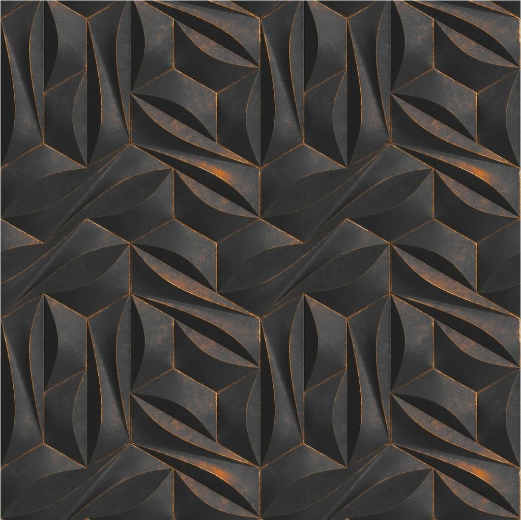 Fototapete 3D M1-No.11578 | Vliestapete Grafik | Anthrazit | Gold | Wohnzimmer | Schlafzimmer