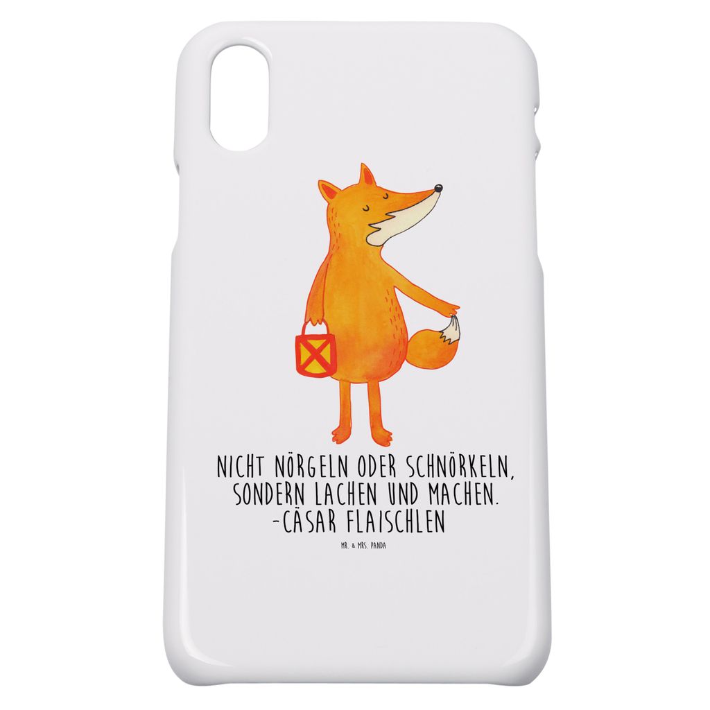 Mr. & Mrs. Panda Iphone 10 Handyhülle Fuchs Laterne - Weiß - Geschenk, Optimistisch, Positiv, Cover, Füchse, Sankt Martin, Handy, Hülle, X