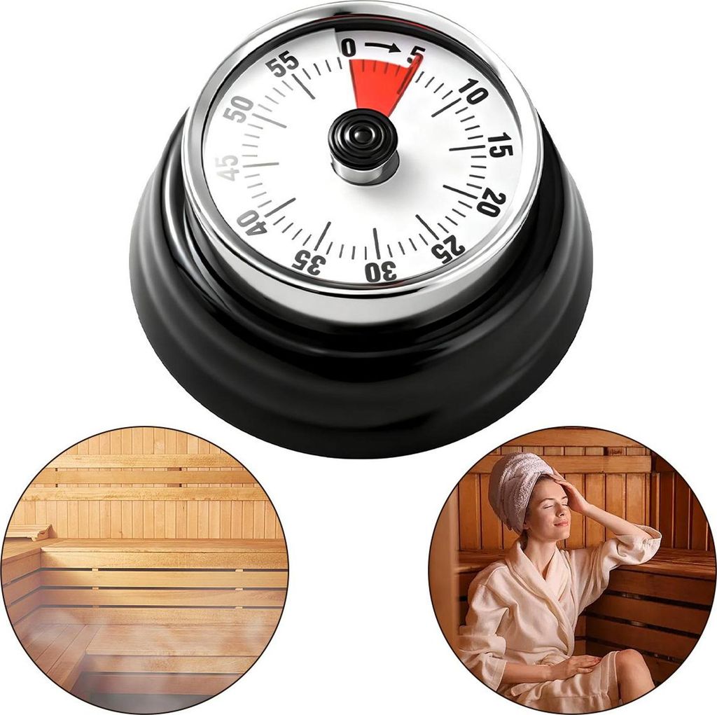 Mechanischer Edelstahl-Saunatimer, Eieruhr für Sauna & Spa, Produktbild 