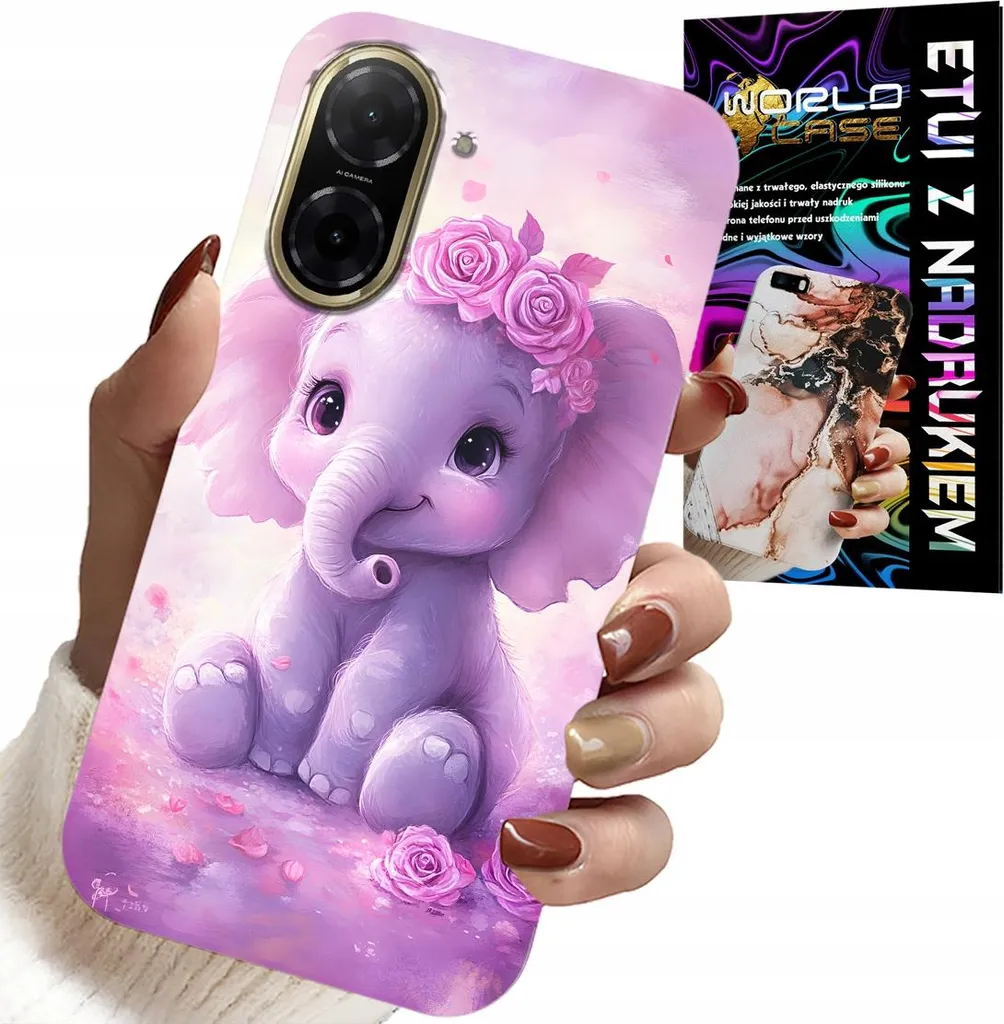 Custodia per Xiaomi Poco X7 Pro 5G - Dolce elefantino su sfondo rosa Custodia + Pellicola protettiva