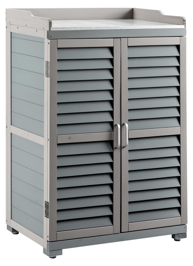 Wiltec Gartentisch mit Unterschrank und Arbeitsplatte, Produktbild 