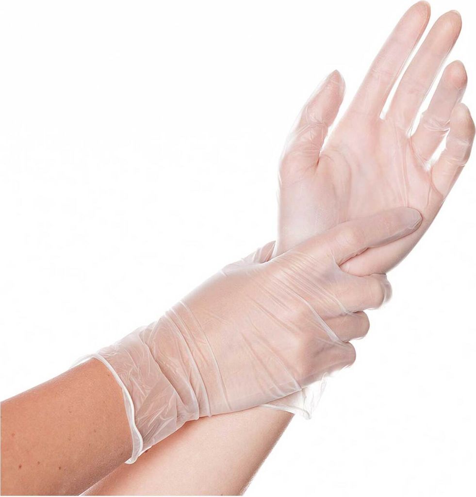 HYGOSTAR Vinyl Handschuh "IDEAL" L weiß 100 Stück