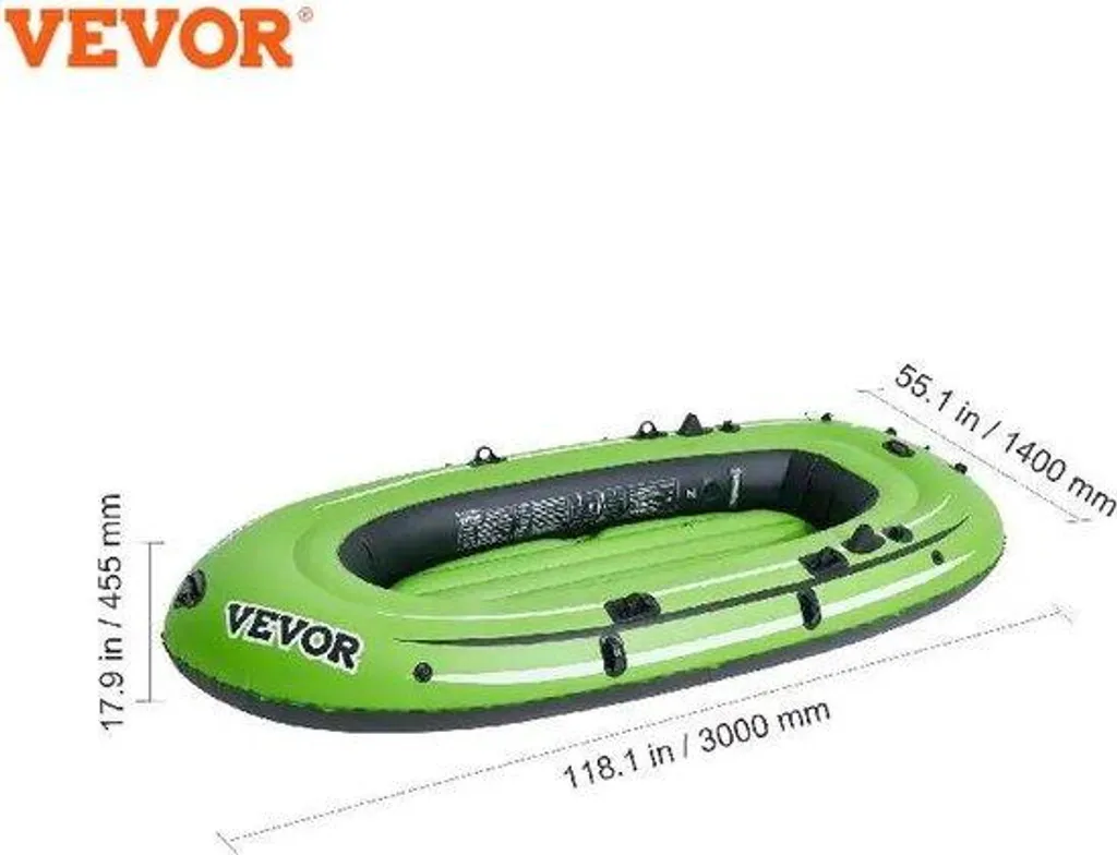Bateau gonflable de pêche et loisirs 4 places PVC 499kg avec accessoires