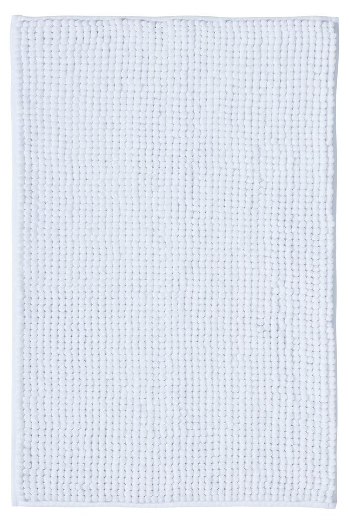 Rutschfeste Badematte | Kombinierbar als Badematten-Set | Waschbare Chenille-Badematte | Duschmatte für Dusche, Badewanne und WC | Weiß – 50 x ...