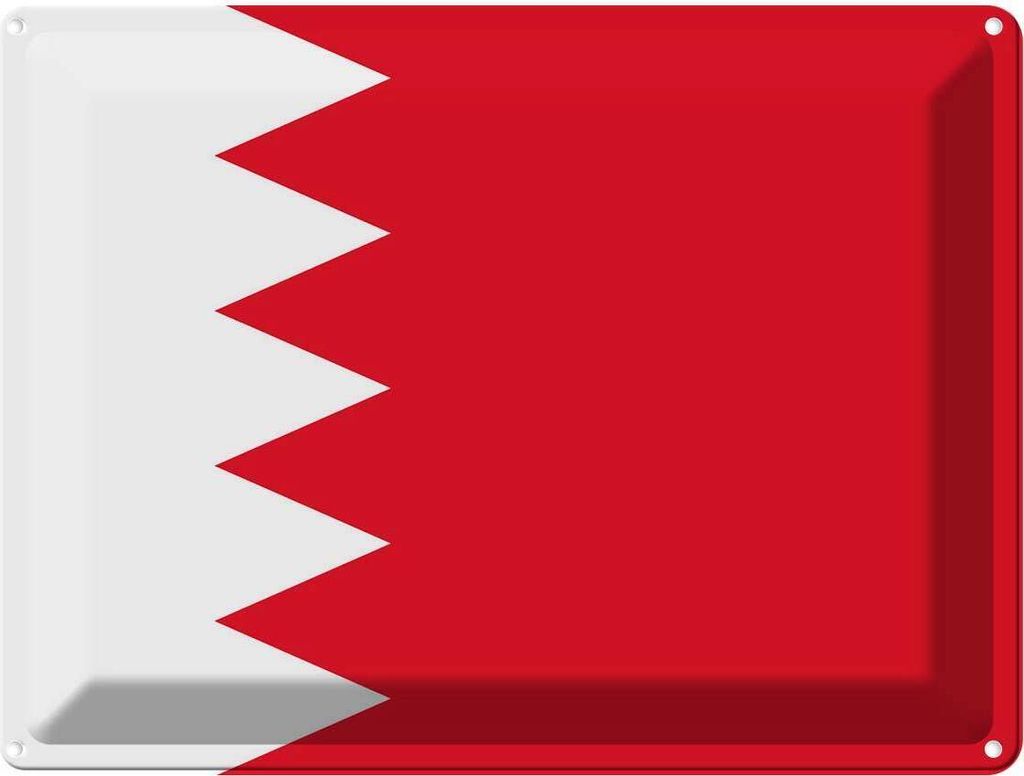 vianmo Blechschild 30x40 cm Bahrain Bahrains Fahne Flagge Wappen