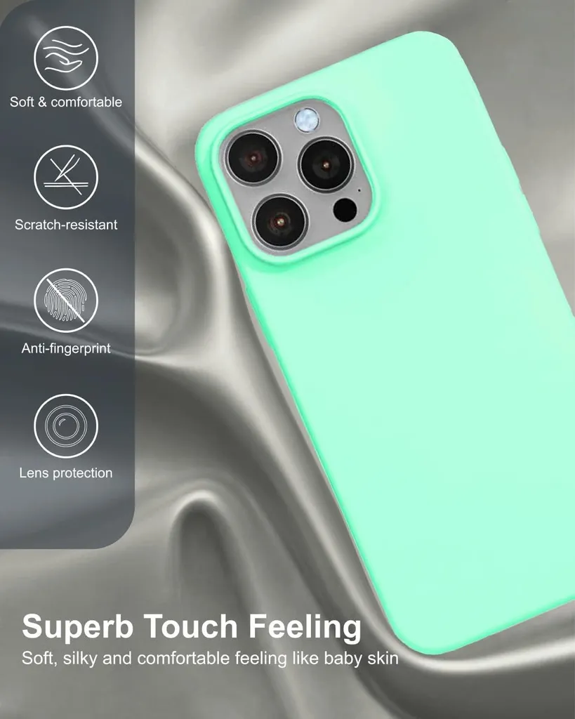 Protection Silicone Vert iPhone 14 Pro Max Compatible Charge Sans Fil - 3