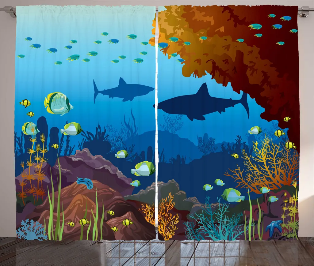 Rideau Marine Prêt à Poser : Habillez vos Grandes Fenêtres 280x225 cm