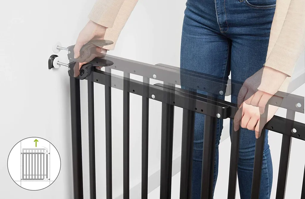 Barrière de Sécurité Enfant Extensible Noire Fixation Pression et Vis - 4