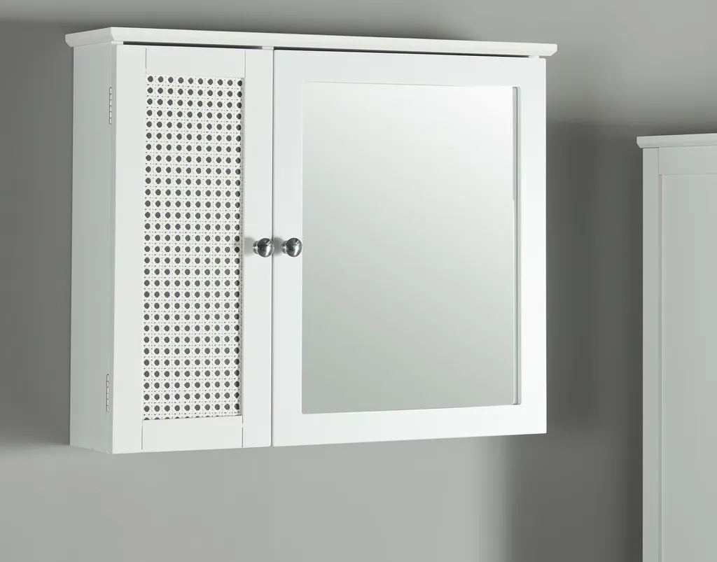 Specchio Bagno Karlsøy 50x60x15cm Bianco - Pensile con Anta a Specchio