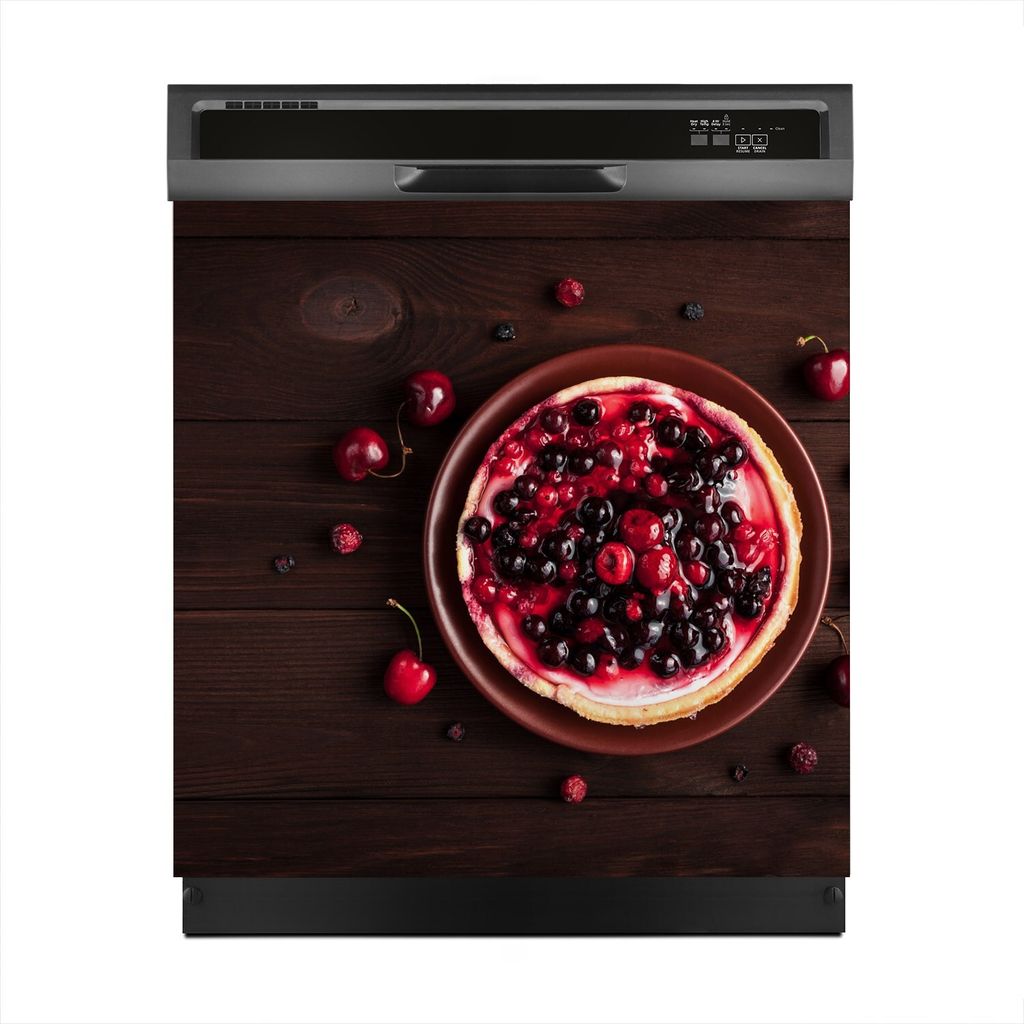 Magnete Dekorative 60x60 cm Küche Magnetmatte Spülmaschine - Pfannkuchen Himbeere Kirsche