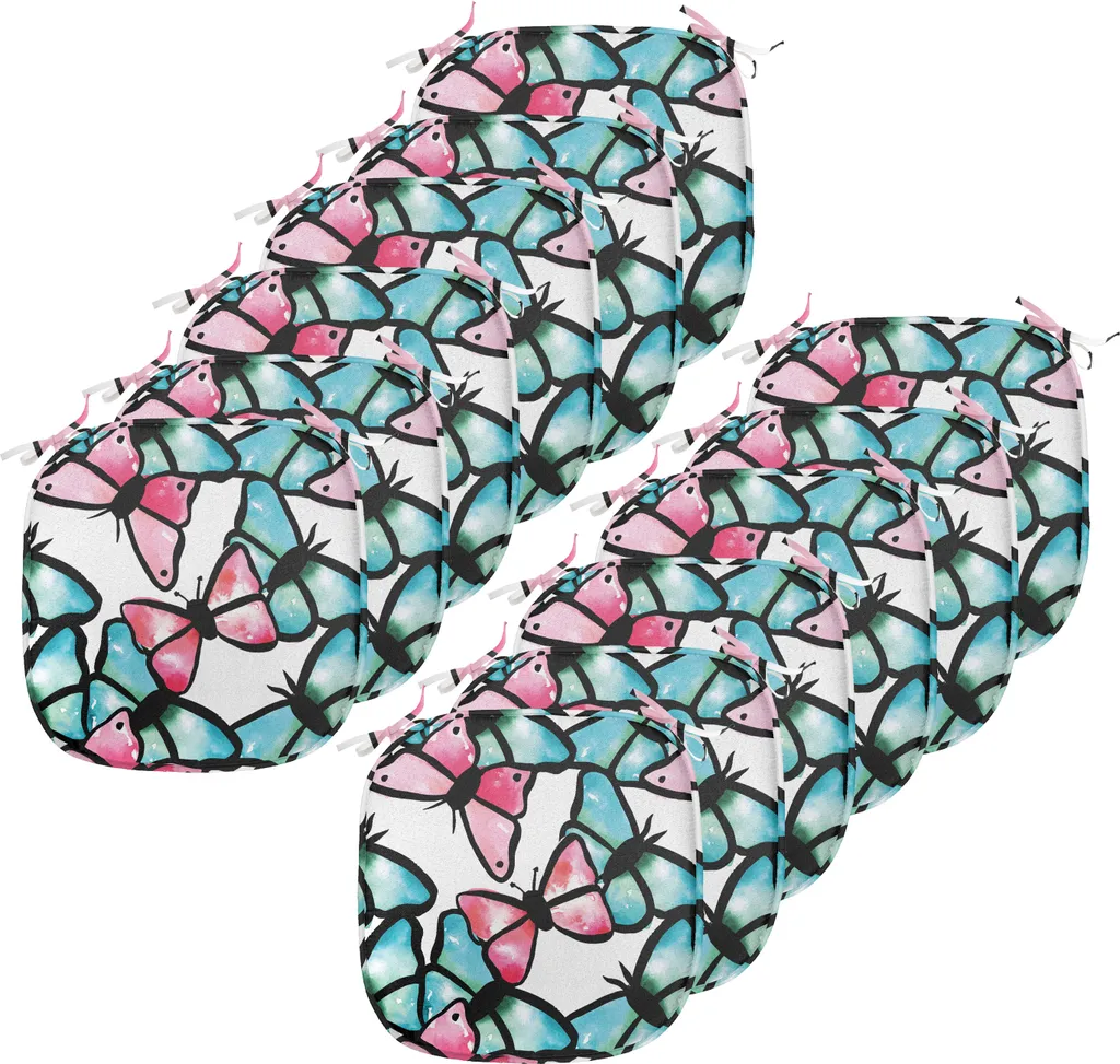 Cuscini Sedie Design Animali Blu e Rosa ABAKUHAUS - Pack 12 Impermeabile