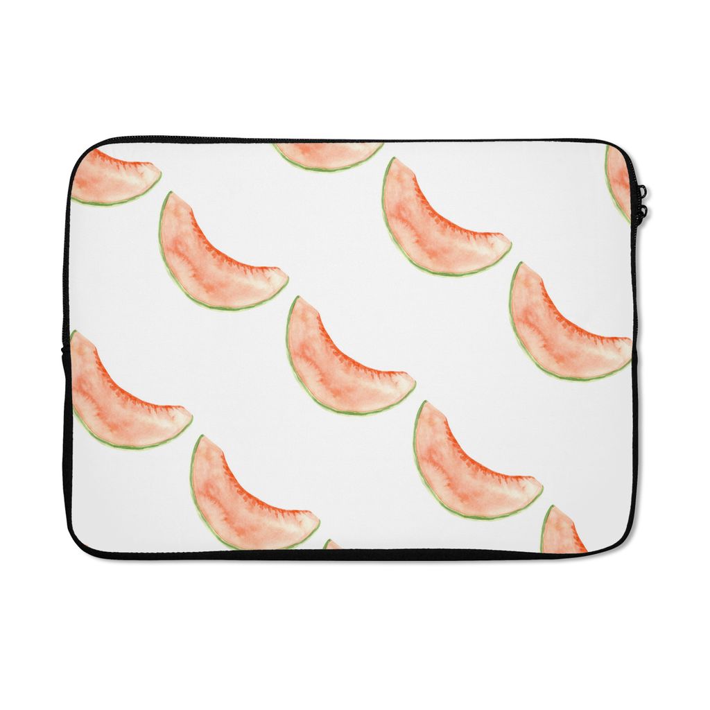 MuchoWow Laptop Hülle 13 Zoll Melone - Obst - Aquarell Laptoptasche - Laptophülle - Sleeve - Rundumschutz