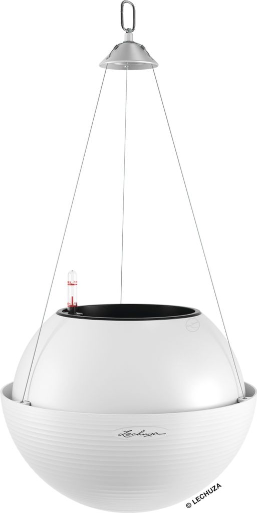 LECHUZA plantpot BOLA Color 32 Wit | Ophangmand met Productafbeelding 