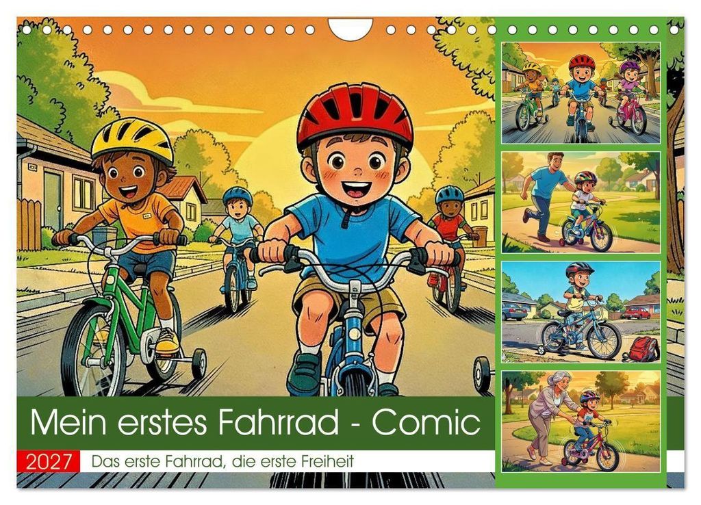 Mein erstes Fahrrad - Comic (Wandkalender 2027 DIN A4 quer), CALVENDO Monatskalender