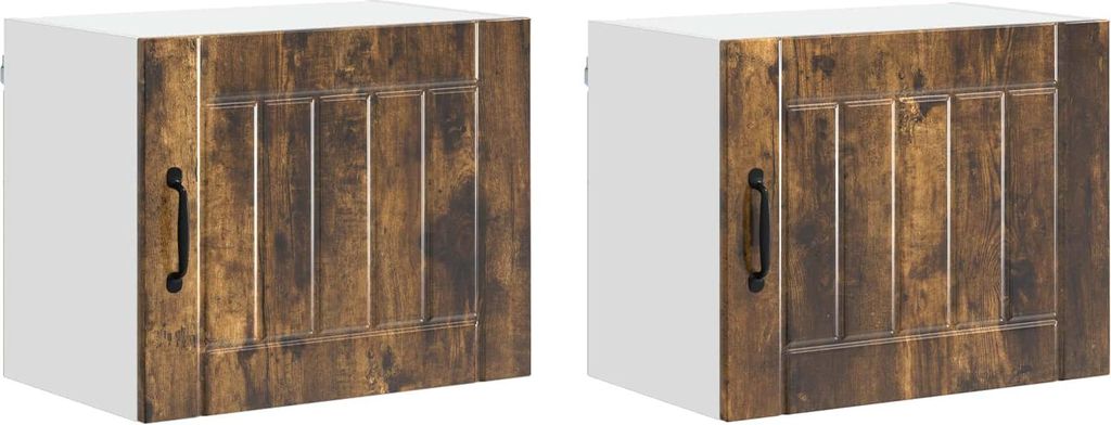 Küchenschrank 2 pcs Geräucherte Eiche 50 x 31 x 40 cm
