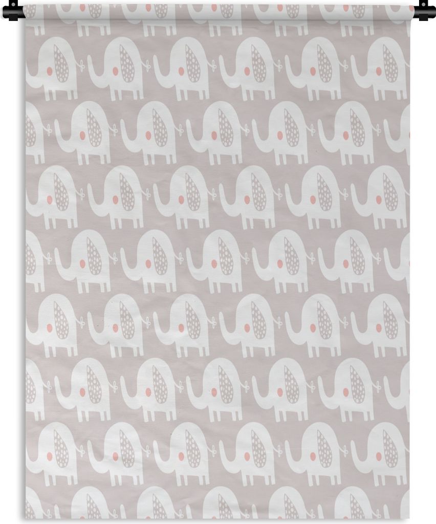 MuchoWow Wandteppich Wandbehang Elefant - Design - Punkte 120x160 cm Tapisserie Dekoration Wandtuch - Wohnzimmer - Moderne
