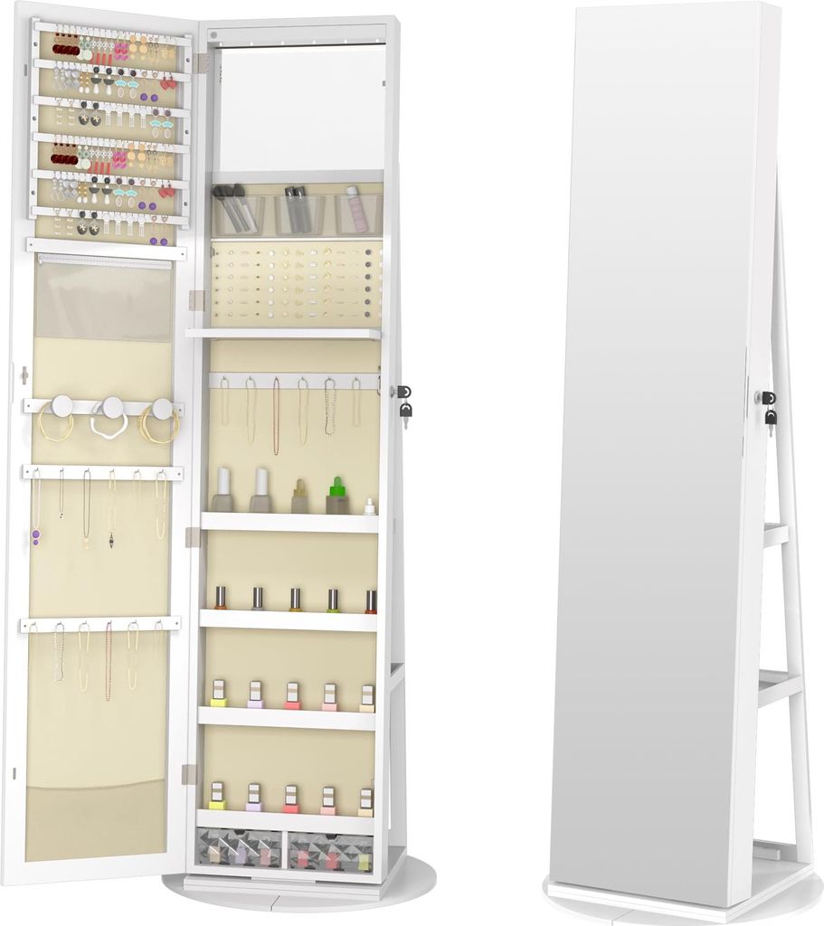 JOIEYOU Skrinka na šperky so zrkadlom Zrkadlová skrinka Obrázok produktu 