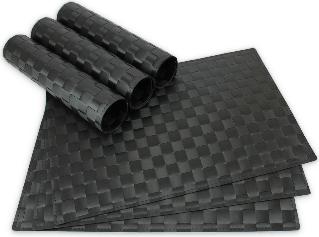 Tischsets MODERN 6er Set Schwarz als Tischuntersetzer