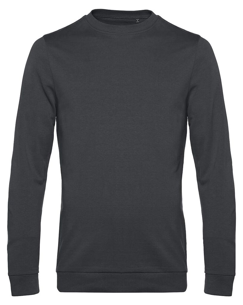 B&C - Sweatshirt für Herren angesetzte Ärmel FK2398 (XL) (Asphaltgrau)